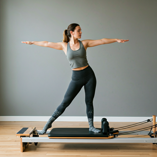 Skarpetki antypoślizgowe na reformerze pilates